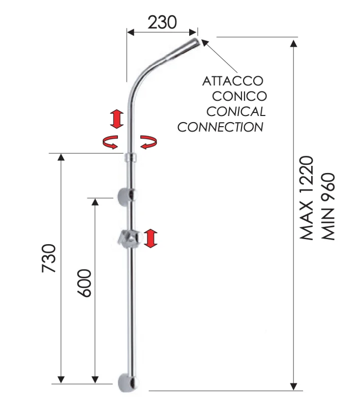 Душевая стойка с двумя держателями лейки Remer 318C, хром