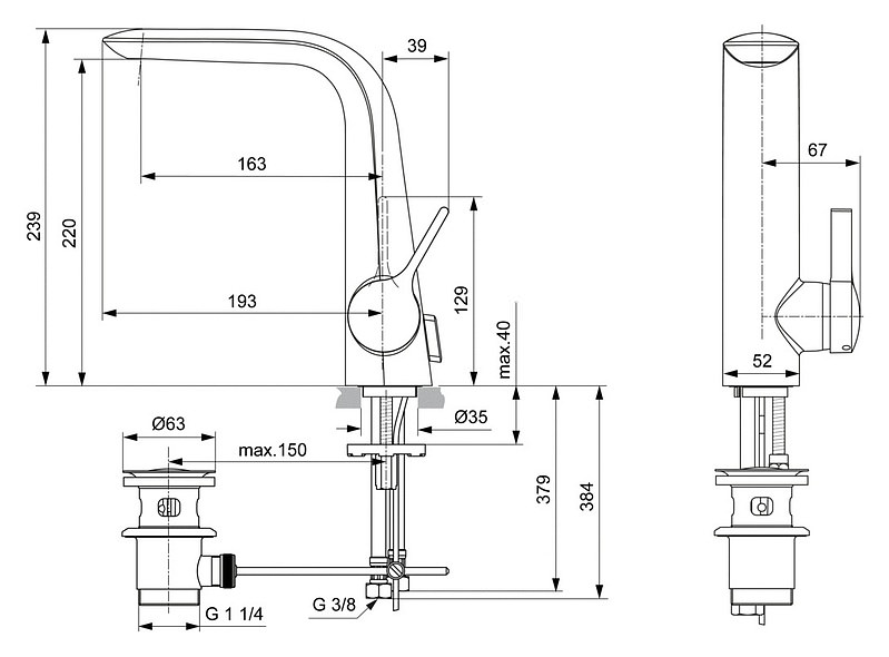 Смеситель Ideal Standard Melange A6041AA для раковины