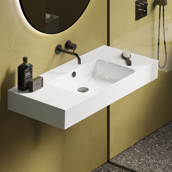 Раковина Catalano Premium 100х47, арт.0221010001, без отв. под смеситель, белый глянцевый