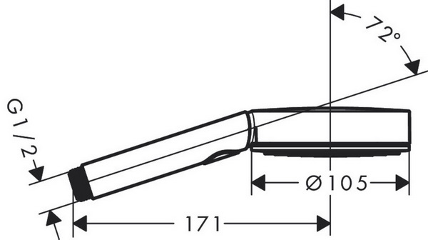 Ручной душ Hansgrohe Pulsify Select 105, 3jet, Activation, хром, 24100000