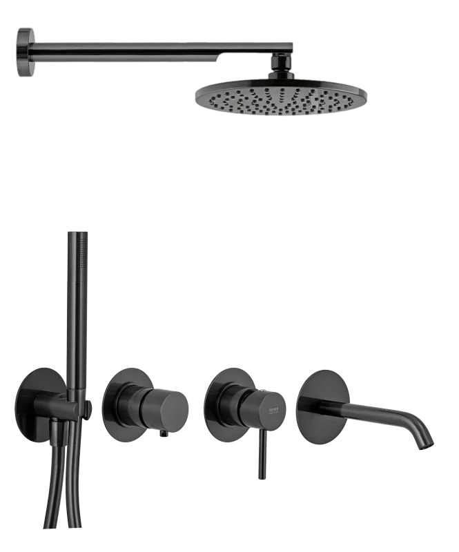 Душевая система Remer X Style X96D3SETCFP, черный брашированный хром