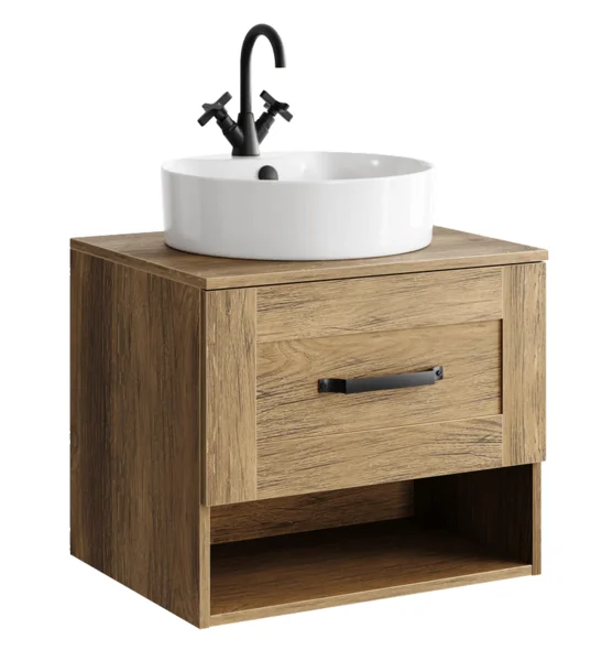 AQWELLA Craft подвесная тумба под умывальник 60 см, цвет дерево темное