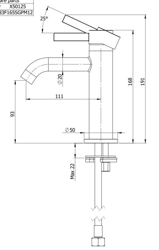 Смеситель для раковины Remer Metrica MC12DO, золото глянцевое