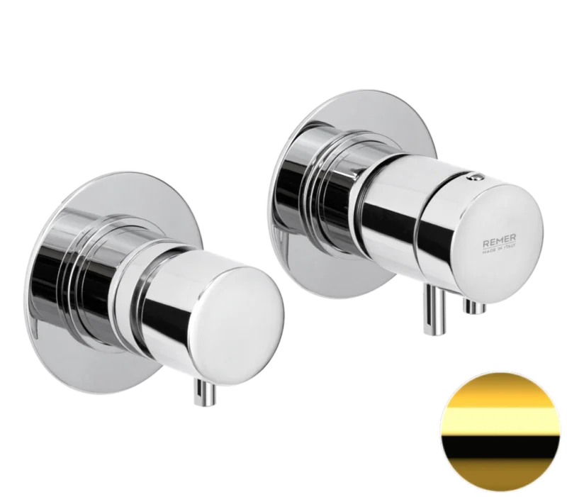 Смеситель термостатический для душа Remer X Style XT96DO, золото глянцевое