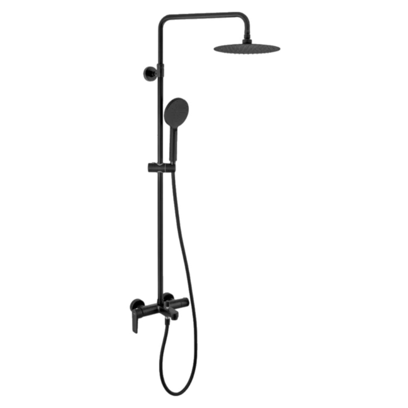 Душевая система с изливом Remer Dream D34A8MPUFM25NO, черный матовый