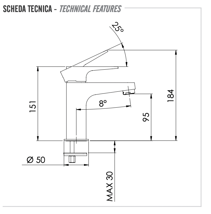 Смеситель для раковины Remer Winner W12, хром