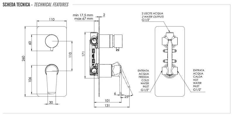 Смеситель для душа Remer Vanity V92, хром