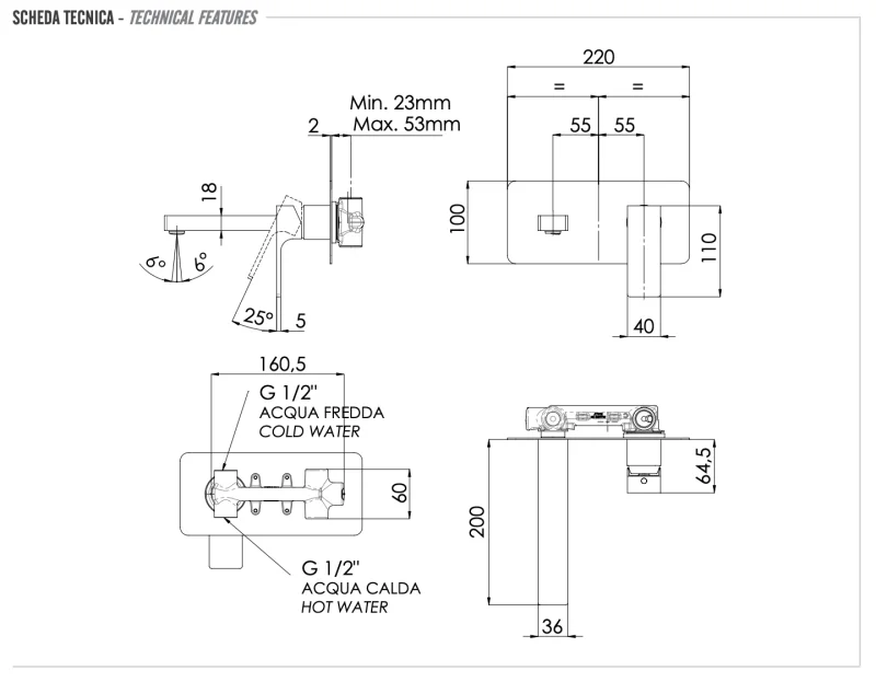 Смеситель для раковины Remer Absolute AU15VO, состаренная латунь