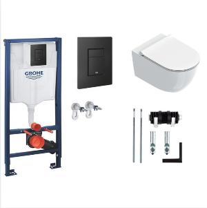Инсталляция для унитаза Grohe Rapid SL 3 в 1 38811KF0 с подвесным унитазом Catalano Sfera 0511550001,с сиденьем и крышкой soft close 0551200001 и креплениями