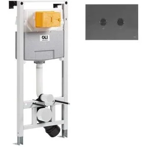 Комплект инсталляции OLI 120 + клавиша смыва Blink Gun Metall, 885055+882567