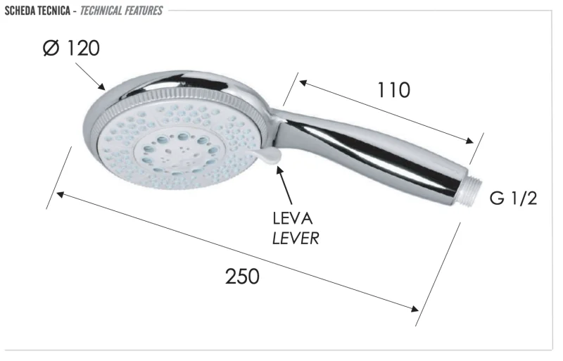 Ручной душ Remer 318F5X, хром