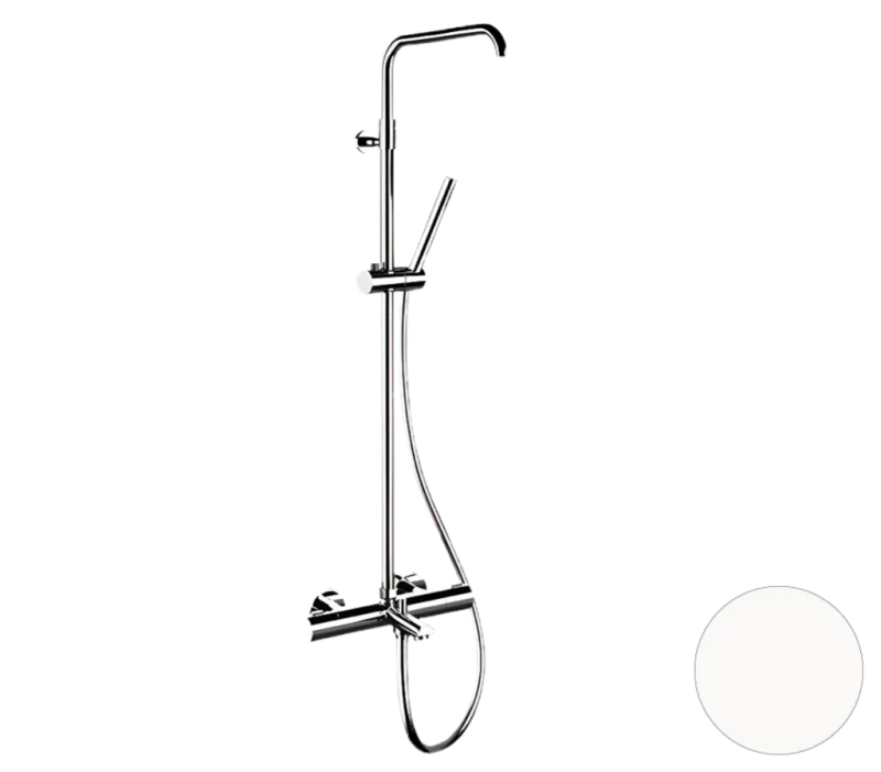 Душевая система термостатическая с изливом Remer Elegance EQ34A7MMSSOFBO, белый матовый