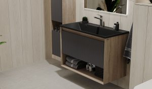 Тумба Jorno Tossony 90 подвесная Дуб Самдал/Антрацит