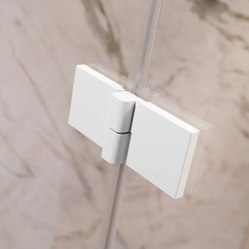 Душевая дверь Radaway Essenza Pro White KDJ 90L, 90 х 200 см, с неподвижной частью, стекло прозрачное, профиль белый, левая, 10097090-04-01L