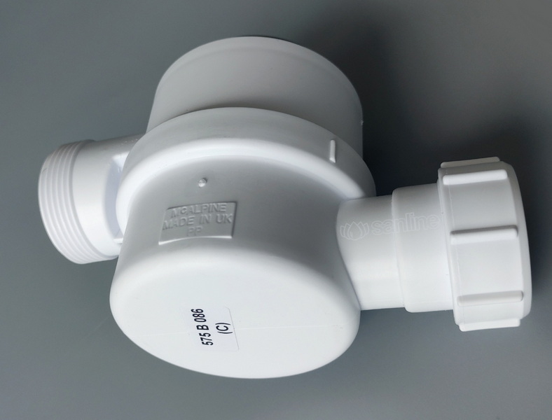 Сифон для ванны (слив-перелив) McAlpine MRB11-WH, Click-clack (300-700мм), с прочисткой снаружи, белый