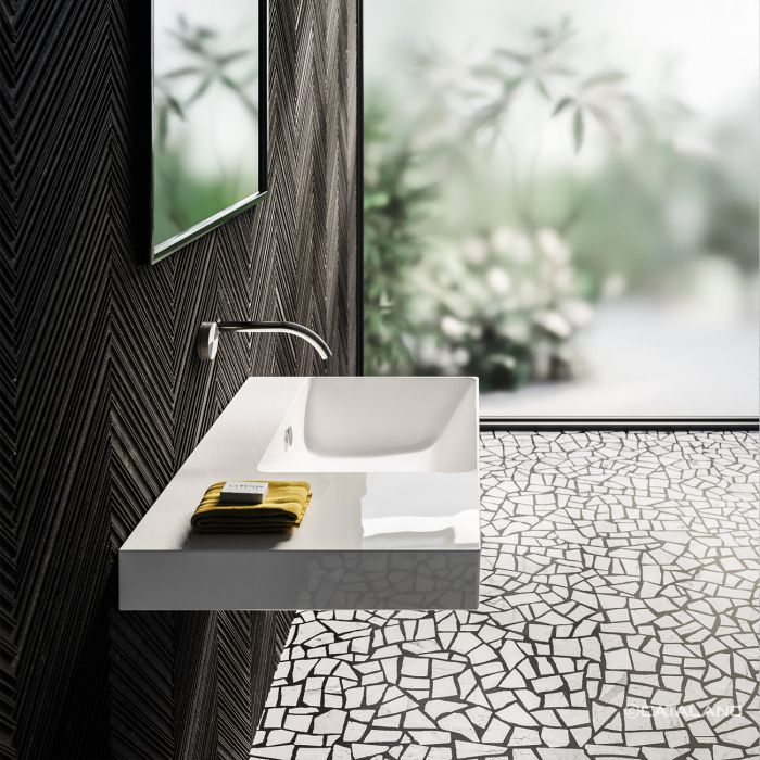 Раковина Catalano Zero 75x50, арт.0120780001, ,чаша справа, без отверстия под смеситель, белый глянцевый