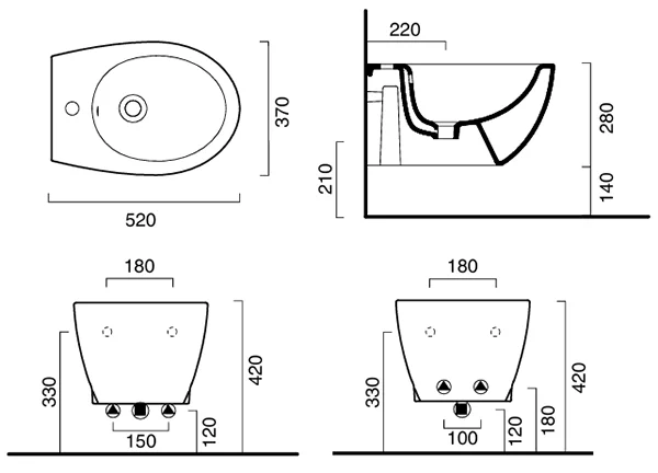 Биде Catalano Italy подвесное белое, арт.0718521001
