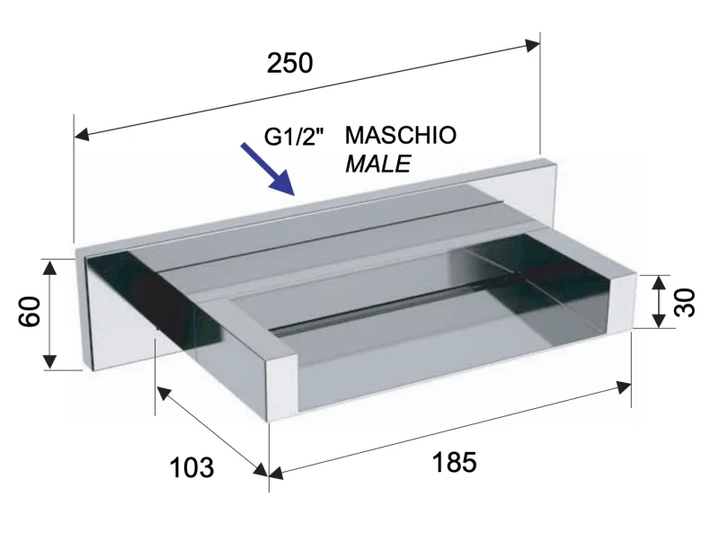 Излив настенный Remer 359ZC, хром