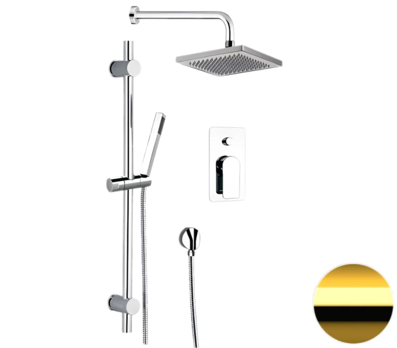 Душевая система Remer Infinity I09S07ODO, золото глянцевое