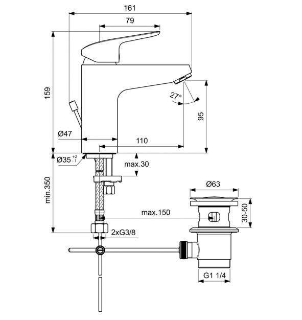 Комплект для ванны Ideal Standard Ceraflex (BD001AA)