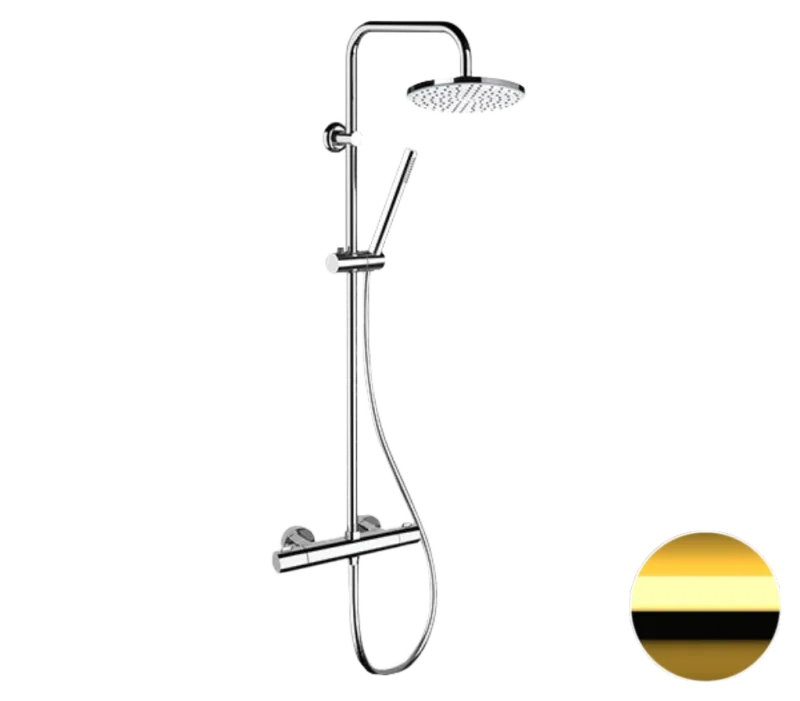 Душевая система термостатическая Remer Elegance EQ32X7MMM30DO, золото глянцевое