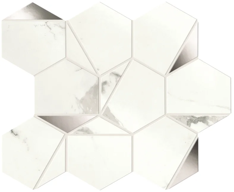Мозаика Marvel Statuario Supremo Platino Hex Shiny Мозаика Marvel Statuario Supremo Platino Hex Shiny