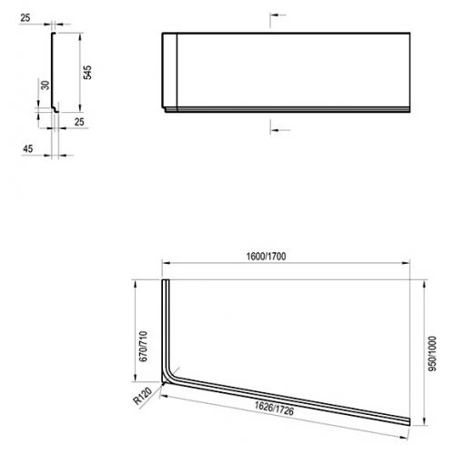 Экран Ravak 10° 170 P