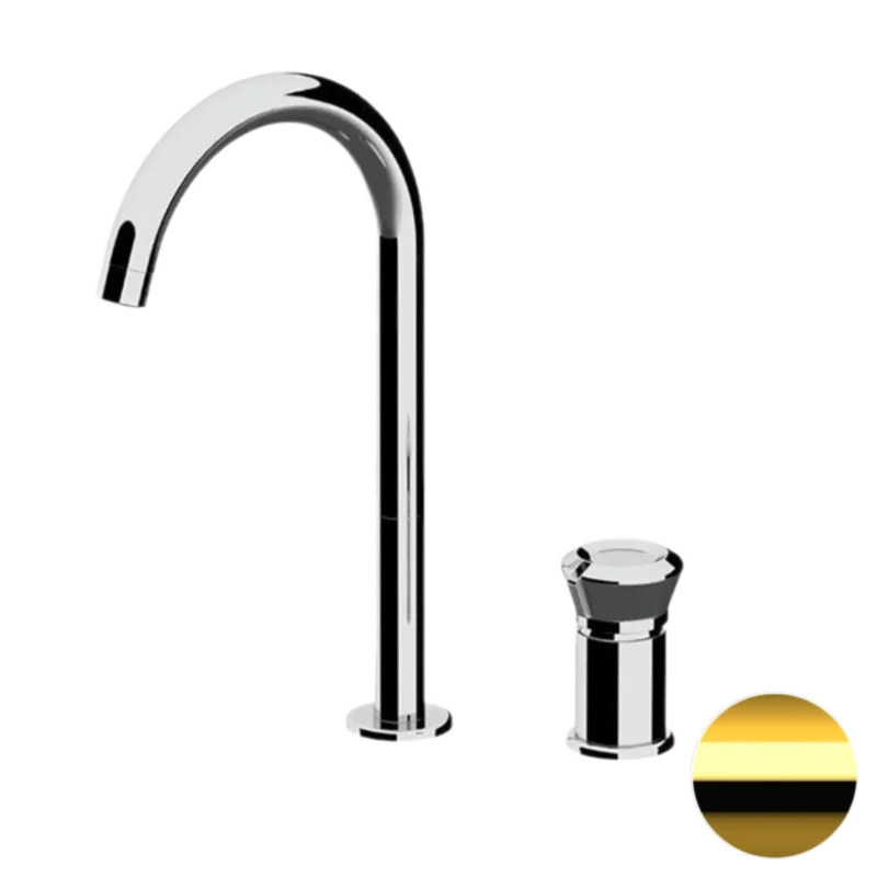 Смеситель для раковины Remer Element ET57LDO, золото глянцевое