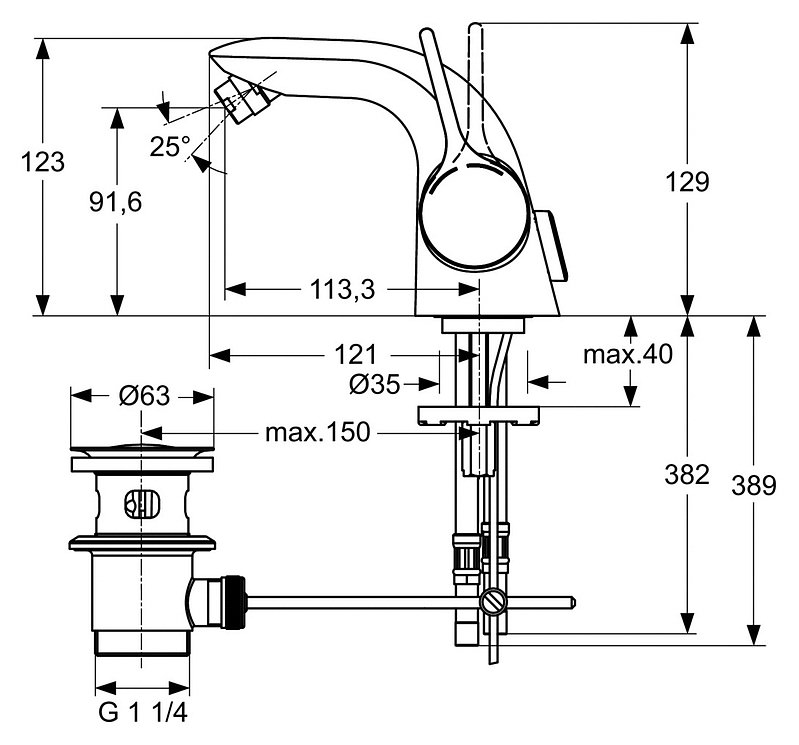 Смеситель Ideal Standard Melange A4268AA для биде