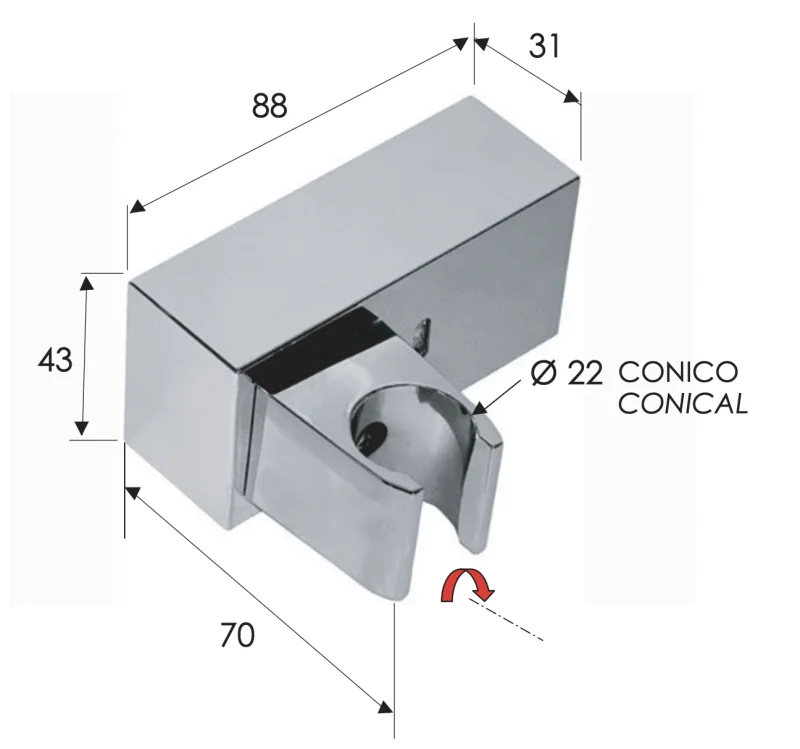 Держатель ручного душа Remer 339S, хром