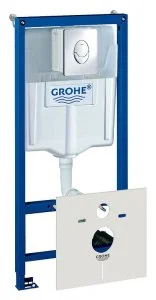 Система инсталляции для унитазов Grohe Rapid SL 4 в 1 с кнопкой смыва с шумоизоляцией 38536001 + 38505000 + 37131000