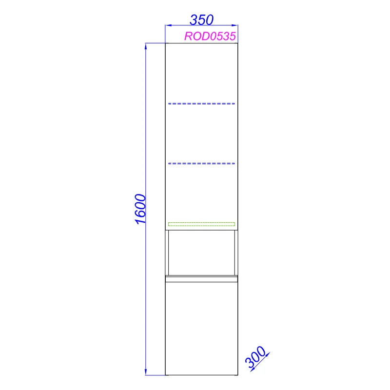 AQWELLA Rodos подвесной пенал 35 см, цвет белый