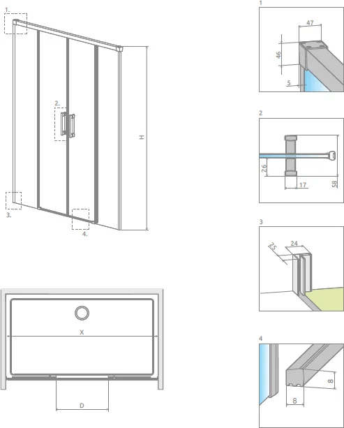 Душевая дверь Radaway Idea Black DWD 190x200