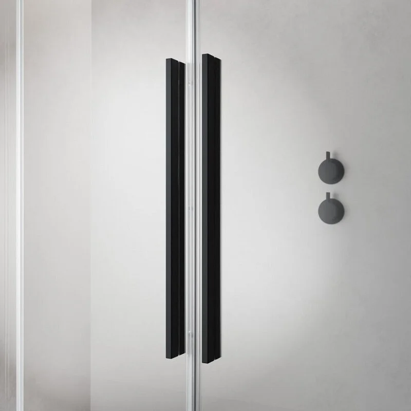 Душевая дверь Radaway Furo KDD Black, 90 x 200 см, с неподвижной частью, стекло прозрачное, профиль черный, правая, 10105090-54-01R