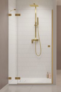 Душевая дверь Radaway Essenza Pro Brushed Gold DWJ 100x200 L стекло прозрачное/профиль брашированное золото