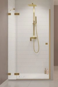Душевая дверь Radaway Essenza Pro Brushed Gold DWJ 100x200 L стекло прозрачное/профиль брашированное золото