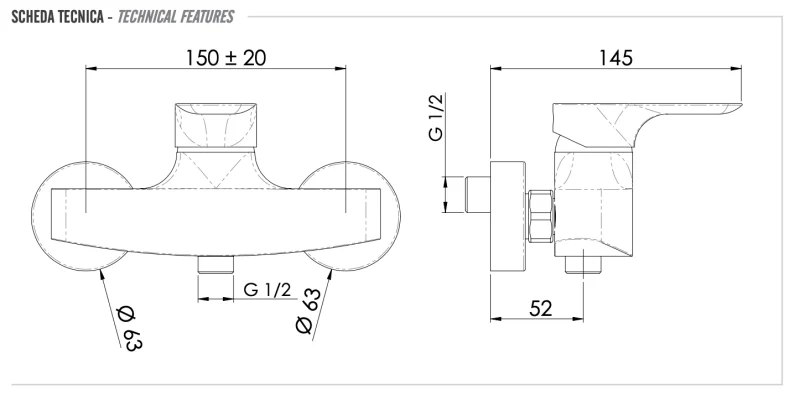 Смеситель для душа Remer Infinity I31, хром