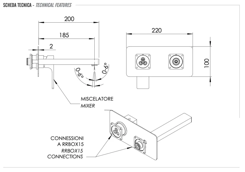 Смеситель для раковины Remer Absolute AU15KB, хром