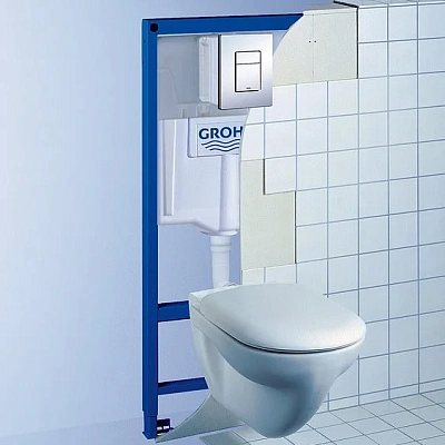 Инсталляция для унитаза Grohe Rapid SL с кнопкой Grohe Skate Cosmopolitan (хром)