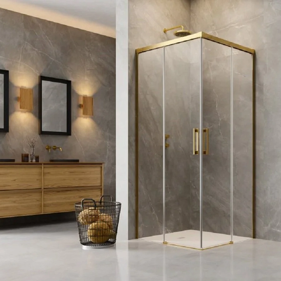 Душевая дверь Radaway Idea Gold KDD 100 х 200.5 см, стекло прозрачное, профиль золото, левая 1/2, 387062-09-01L