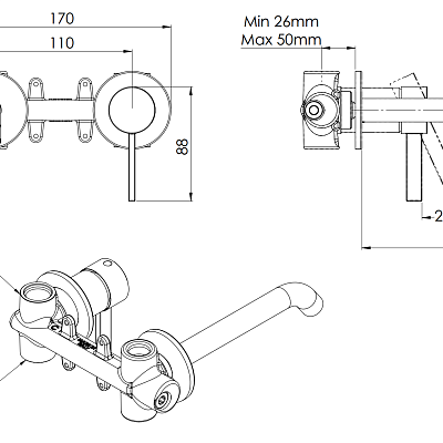 Смеситель для раковины Remer Metrica MC15P, хром
