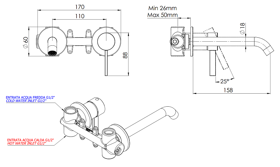 Смеситель для раковины Remer Metrica MC15P, хром