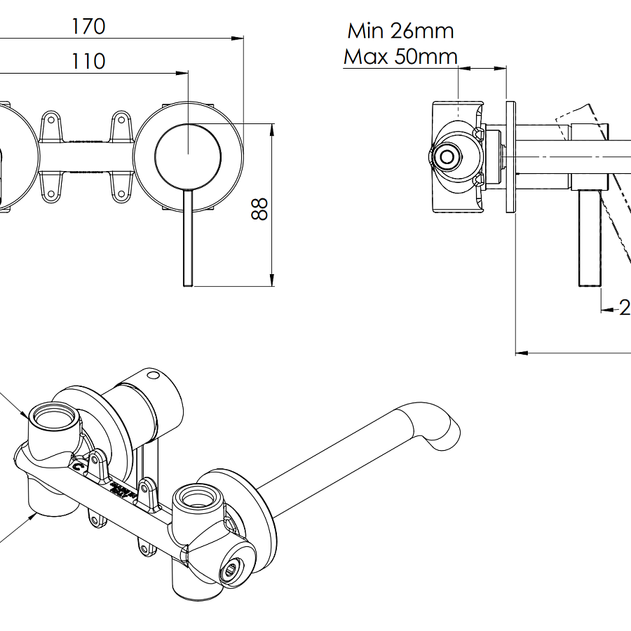 Смеситель для раковины Remer Metrica MC15P, хром