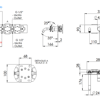 Смеситель для ванны Remer Chrono CH54D3