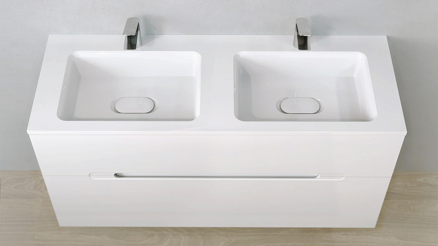 Тумба под умывальник Jorno Modul 120 подвесной белая