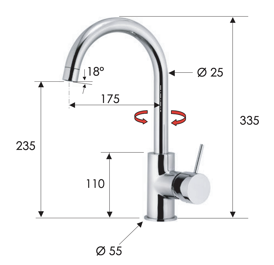 Смеситель для кухни Remer X Style X72, хром