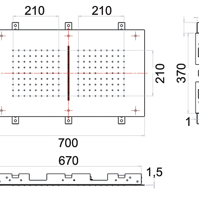 Верхний душ потолочный 70x40 см Remer INOX SS357SFR7040C