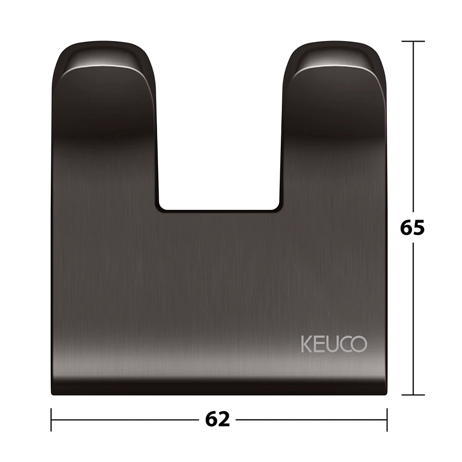 Крючок для полотенца Keuco Moll два 12713350000 титан черный шлифованный