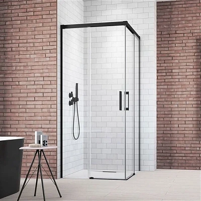 Душевая дверь Radaway Idea Black KDD 110 х 200.5 см, стекло прозрачное, профиль черный, левая, 387063-54-01L