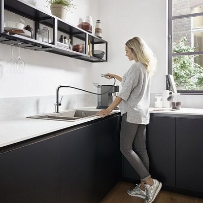 Смеситель для кухни Hansgrohe Talis 270 1jet с вытяжным изливом 72 см sBox хром